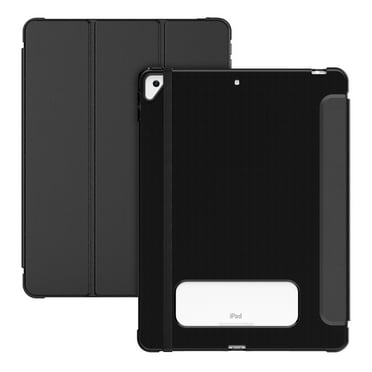 Dteck for iPad 9th/8th/7th Generation Case, iPad 10.2 Inch Case 2021/2020/2019 Slim Carbon Fiber Pattern Soft Back Smart Magnetic Stand Protective Cover Case with Pencil Holder,Black