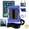 thumbnail image 1 of Dteck iPad 9th/ 8th/ 7th Generation Case with Screen Protector Pencil Holder Kickstand Hand/ Shoulder Strap, Heavy Duty Hybrid Shockproof Rugged Case for iPad 10.2" 2021/2020/2019,Dark Blue/Black, 1 of 7