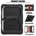 thumbnail image 1 of Dteck iPad 9th/ 8th/ 7th Generation Case (iPad 10.2 Case 2021/ 2020/ 2019) with Screen Protector Pencil Holder Kickstand Hand/ Shoulder Strap,Durable Protective Case for iPad 10.2 inch,black, 1 of 4