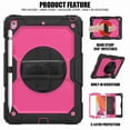 thumbnail image 1 of Dteck iPad 9th/ 8th/ 7th Generation Case (iPad 10.2 Case 2021/ 2020/ 2019) with Screen Protector Pencil Holder Kickstand Hand/ Shoulder Strap,Durable Protective Case for iPad 10.2 inch,black+rose, 1 of 4