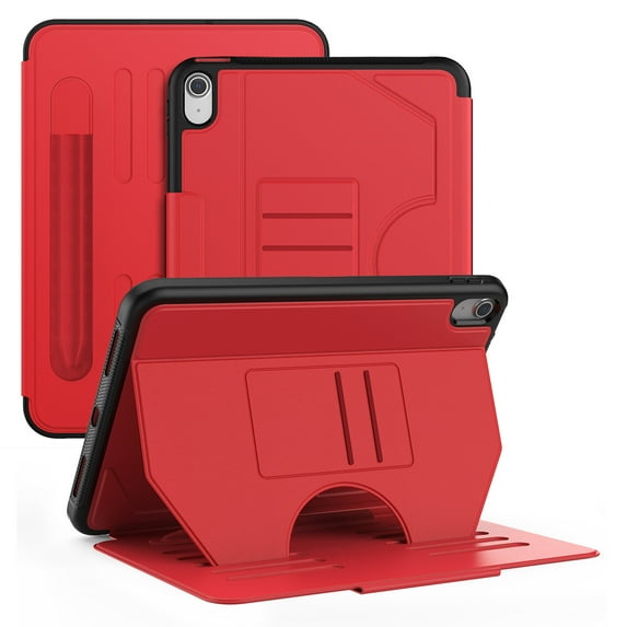 Dteck for iPad Air 11 Inch Case (2024), iPad Air 5th/4th Generation Case (2022/2020), Magnetic PU Leather Cover, Adjustable Portrait/Landscape Stand with Raised Screen View, 5 Standing Angles,Red