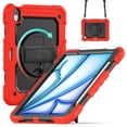 thumbnail image 1 of Dteck for iPad Air 11 Inch Case 2024 (M2) with Built-in Screen Protector, Shockproof iPad Air 6th Generation Case with Rotating Stand Hand/Shoulder Strap,Red Black, 1 of 6