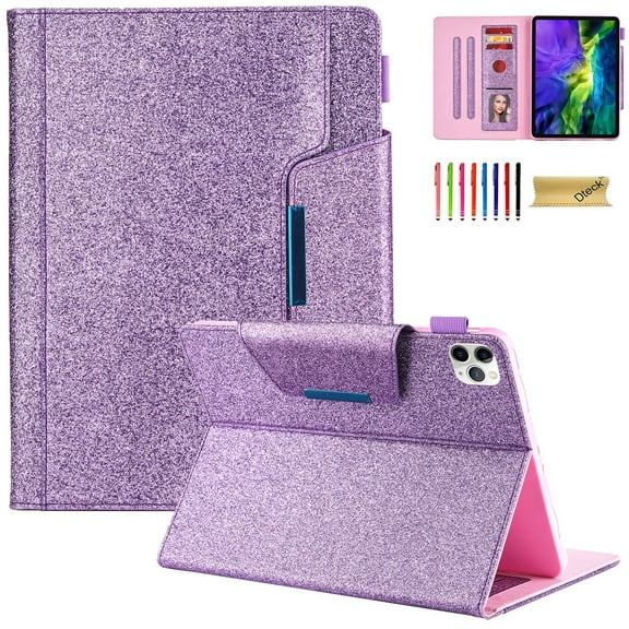 Dteck for iPad Air 11 Inch (M2) Case 2024, Front Pocket PU Leather Folio Cover with Auto Sleep/Wake for iPad Air 11 2024 / iPad Pro 11 Inch (2022/2021/2020/2018),Purple