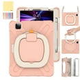 thumbnail image 1 of Dteck for iPad Air 11 inch 2025/2024 & Pro 11 (2022/2021/2020/2018) & Air 5th/4th Case,Sturdy Rotate Ring Stand Shoulder Carrying Strap Hand Strap Rugged Children Adults Outdoor Case, Rosegold, 1 of 4