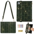 thumbnail image 1 of Dteck for iPad Air 13 Inch Case M2 (2024), Portfolio Case Shoulder Bag for iPad Pro 12.9 6th/5th/4th/3rd Gen, PU Leather Business iPad Case with Pencil Holder Envelope Pocket,Retro Green, 1 of 6