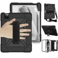 thumbnail image 1 of Dteck iPad Air 4 Case 10.9 Inch 2020 iPad Air 4th Generation Case with Screen Protector, Heavy Duty Rugged Shockproof Case with Kickstand 360 Rotating Hand Strap Shoulder Strap, Black, 1 of 7