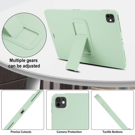 Dteck for iPad Air 5th / 4th Case (2022/2020) 10.9", for iPad Pro 11 Inch (4th/3rd/2nd/1st Gen) Shockproof Foldable Kickstand TPU Edges Hard PC Back Protective Lightweight Slim Cover, Mintgreen