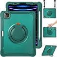 thumbnail image 1 of Dteck for iPad Air 5th/4th Generation Case, Military Grade Protective Cover iPad Pro 11 Inch Case & iPad Air 5/4 Case 10.9 Inch (2022/2020) W/Pencil Holder- Stand- Handle- Shoulder Strap,Darkgreen, 1 of 1