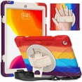thumbnail image 1 of Dteck iPad Case 8th Generation 10.2 Inch, Heavy Duty Kids Case with Pencil Holder Hand Strap Carrying Strap Shoulder Strap Kickstand for iPad 8th 7th Gen 10.2 2020 2019 - Multicolour Purple, 1 of 7