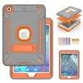thumbnail image 1 of Dteck iPad Mini 4/5 Case with PET Screen Protector, iPad Mini 4 Case, iPad Mini 5 Case, Three Layer Heavy Duty Shockproof Protective Case with Kickstand For iPad mini 4 5, Gray/Orange, 1 of 5