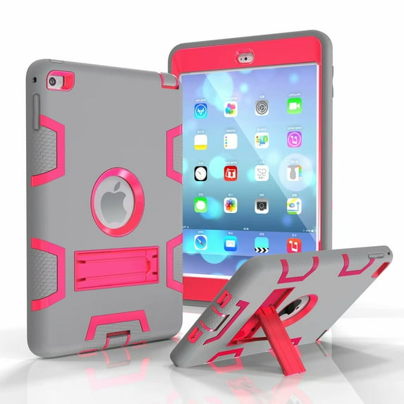 Dteck iPad Mini 4 -Anti Slip Kids Friendly Shockproof Light Weight Protective Stand Contrast Color Case