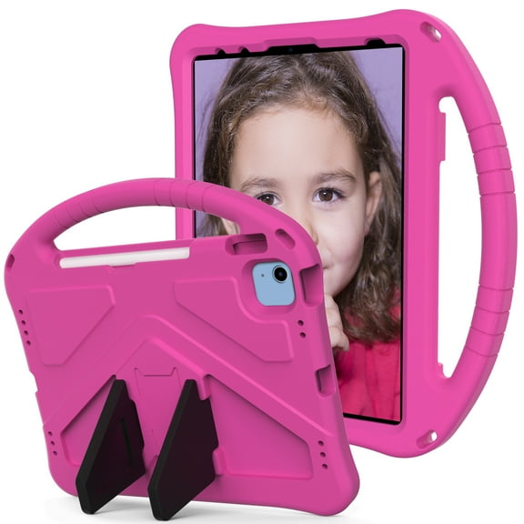 Dteck iPad Mini 5/4/3/2/1 Case for Kids, Durable Shockproof Protective Handle Bumper Stand Cover for 7.9 inch Apple iPad Mini 5th/4th/3rd/2nd/1st Generation,Rose