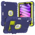 thumbnail image 1 of Dteck iPad Mini 6 Case with Screen Protector, iPad Mini 6th Generation Case for Kids, Heavy Duty Shockproof Rugged Cover with Pencil Holder Kickstand for iPad Mini 6th Gen 8.3 in 2021, Navy Blue+Green, 1 of 6
