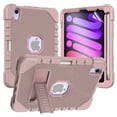 thumbnail image 1 of Dteck iPad Mini 6 Case with Screen Protector, iPad Mini 6th Generation Case for Kids, Heavy Duty Shockproof Rugged Cover with Pencil Holder Kickstand for iPad Mini 6th Gen 8.3 inch 2021, Rosegold, 1 of 6
