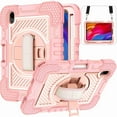 thumbnail image 1 of Dteck for iPad Mini 7 (A17 Pro) 2024/ Mini 6 8.3" Case with Pencil Holder Kickstand, Heavy Duty Shockproof Rugged Shoulder Strap Protective Cover,360° Rotate Hand Strap/Stand, Rosegold, 1 of 10