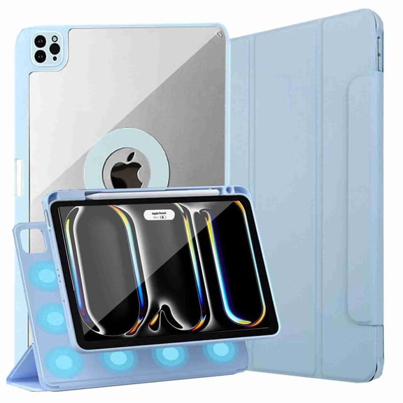 Dteck for iPad Mini 7 Case (A17 Pro) 2024, iPad Mini 6 Case 2021 with Pencil Holder, Detachable Magnetic Hybrid Protective Case, Portrait/Landscape Stand for iPad Mini 7th/6th Gen Case 8.3 InchSkyblue