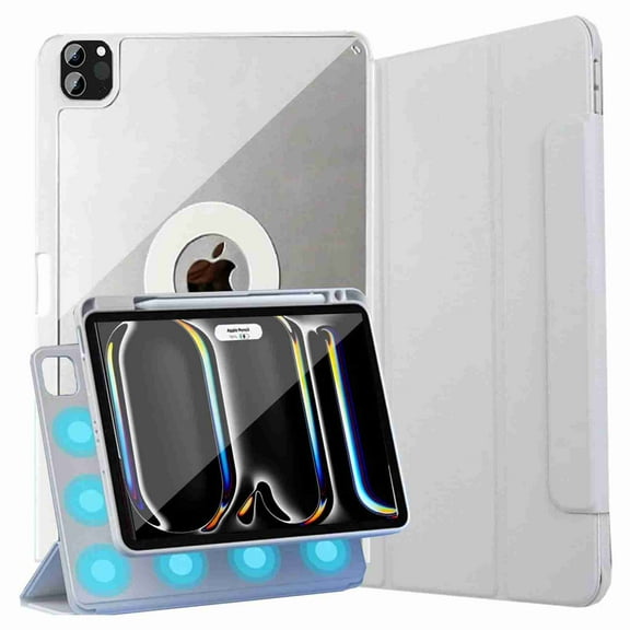 Dteck for iPad Mini 7 Case (A17 Pro) 2024, iPad Mini 6 Case 2021 with Pencil Holder, Detachable Magnetic Hybrid Protective Case, Portrait/Landscape Stand for iPad Mini 7th/6th Gen Case 8.3 Inch, Gray