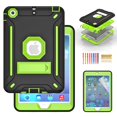 thumbnail image 1 of Dteck iPad Mini Case with Screen Protector, iPad Mini 2 Case, iPad Mini 3 Case, iPad mini Retina Case, Three Layer Heavy Duty Shockproof Kickstand Protective Case, Black/Green, 1 of 7