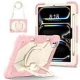 thumbnail image 1 of Dteck for iPad Pro 11 Case 5th Generation (M4) 2024 Case,360°Rotatable Kickstand,Kids Shockproof Cover with Pencil Holder & Shoulder Strap Case, Rosegold, 1 of 8