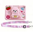 thumbnail image 1 of Dteck for iPad Pro 11 Inch Case 2025 M5 & 2024 M4, Soft Silicone 3D Cartoon Cute Design Kids-Friendly Kickstand Shockproof Bumper Case with Shoulder Strap,Pink Bear, 1 of 5
