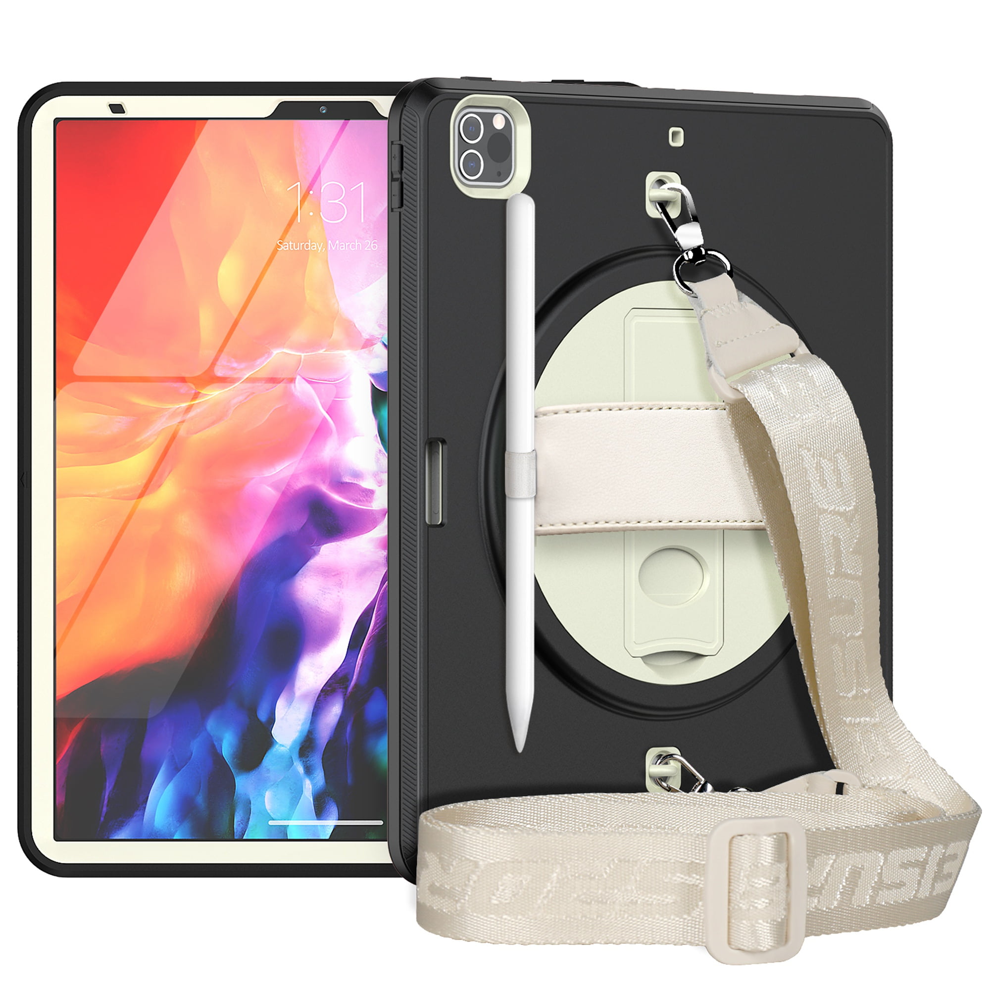 Dteck iPad Pro 12.9 2022 Case with Builtin Screen Protector, iPad Pro 12.9 6th/5th/4th/3rd Gen