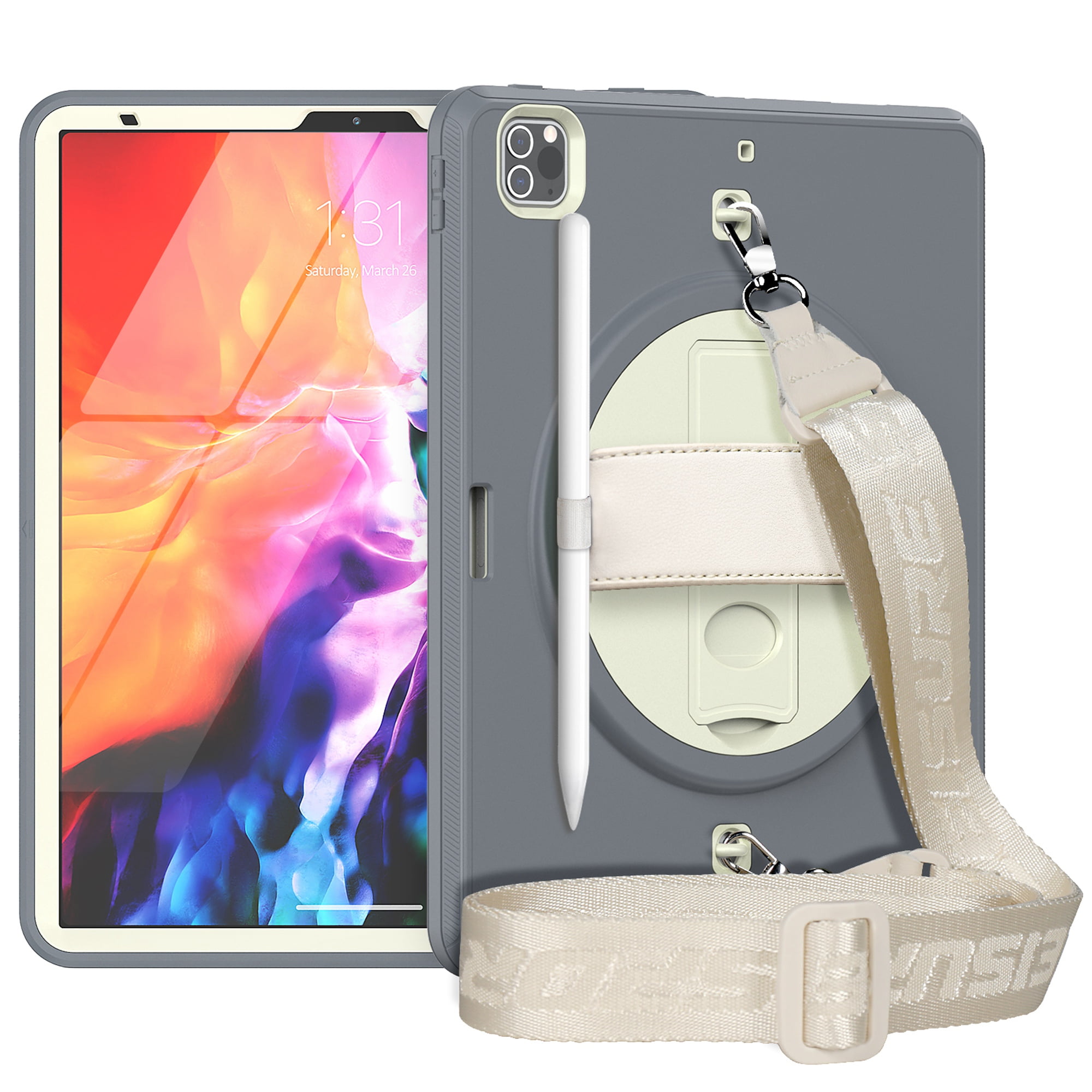 Dteck iPad Pro 12.9 2022 Case with Builtin Screen Protector, iPad Pro 12.9 6th/5th/4th/3rd Gen