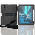 thumbnail image 1 of Dteck iPad Pro 12.9 inch Case 2022/2021/2020/2018, Shockproof Protective Case with 360 Rotating Hand Strap Stand Shoulder Strap Sturdy Rugged Case for iPad Pro 6th/5th/4th/3rd Gen 12.9", Black, 1 of 8