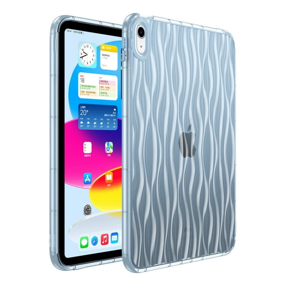 Dteck iPad mini 5 Case / iPad mini 4 Case, Slim and Light Weight Yellowing Resistant TPU Protective Case with Transparent Back Cover with Ripple Design for iPad mini5 / mini4 7.9",Blue