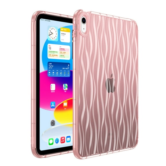 Dteck iPad mini 5 Case / iPad mini 4 Case, Slim and Light Weight Yellowing Resistant TPU Protective Case with Transparent Back Cover with Ripple Design for iPad mini5 / mini4 7.9",Pink