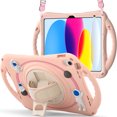 thumbnail image 1 of Dteck for iPad mini 6th Generation for Kids, Child-Proof Heavy Duty Kids Case with Pencil Cap Holder Kickstand Rotating Hand Strap Carrying Strap for iPad mini 6 8.3 Inch, Pink, 1 of 7