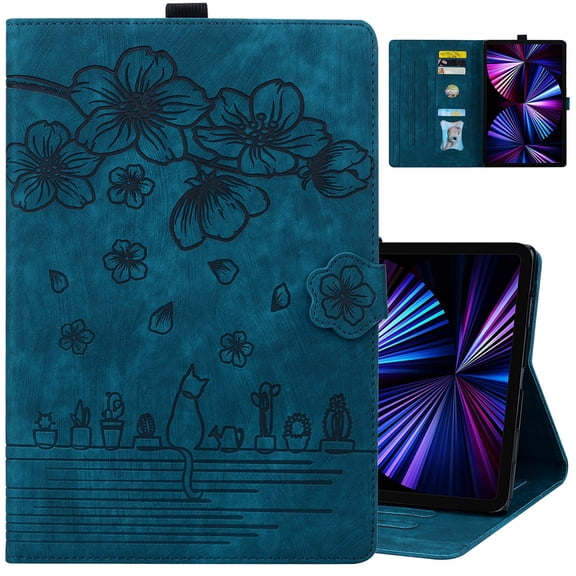 Dteck for iPad mini Case / iPad mini 2 Case / iPad mini 3 Case / iPad mini 4 Case / iPad mini 5 Case 7.9", Embossed PU Leather Stand Cover with Card Slots,Blue