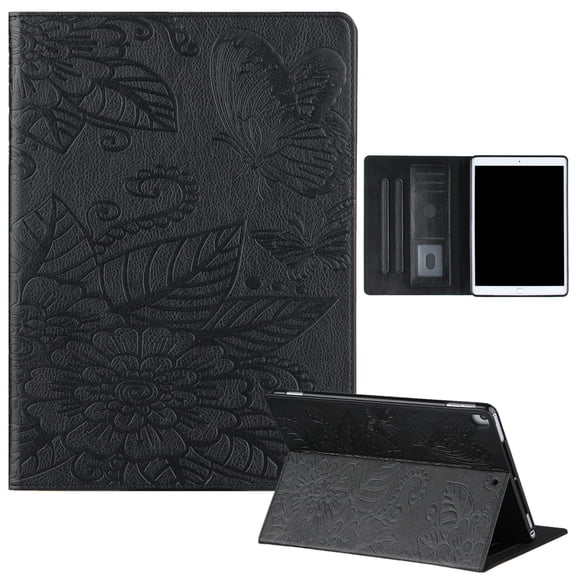 Dteck iPad mini Case, Embossed Butterfly PU Leather Flip Case with Card Holder, Auto Wake Sleep Cover for iPad mini 5 4 3 2 1 7.9 inch, Black