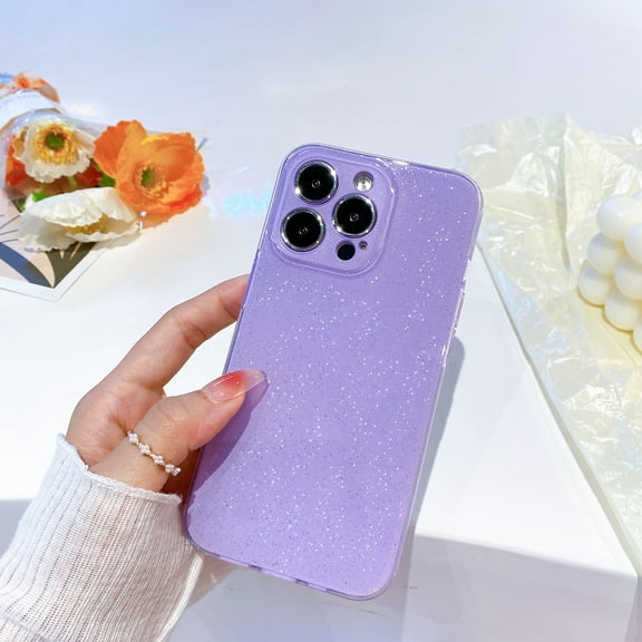 Dteck for iPhone 11 6.1 Inch Ice Crystal Glitter Jelly Soft Pure Color Case, High Quality TPU Camera Protection Anti-scratch Protective Cover Case for iPhone 11, Purple