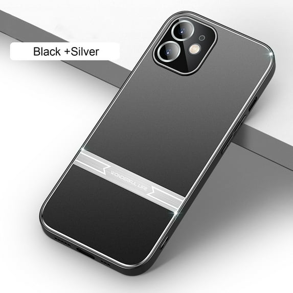 Dteck for iPhone 11 6.1 Inch Slim Hybrid Case, Luxury Metal Matte Aluminum Alloy Brushed Back TPU Frame Camera Protection Shockproof Anti-Fingerprint Hard Shockproof Case for iPhone 11,Silver