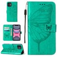 thumbnail image 1 of Dteck iPhone 11 Case, Butterfly Patterned Wallet Case, Magnetic Hand Strap Credit Card Holder Slots Synthetic Leather Kickstand Protective Cover For iPhone 11, Green, 1 of 10