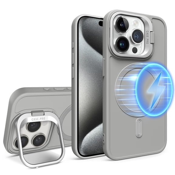 Dteck for iPhone 11 Case, Compatible with MagSafe, Military-Grade Protection, Built-in Camera Ring Stand, Kickstand Magnetic Phone Case for iPhone 11,Gray
