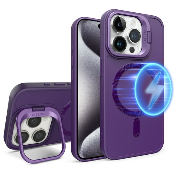 Dteck for iPhone 11 Case, Compatible with MagSafe, Military-Grade Protection, Built-in Camera Ring Stand, Kickstand Magnetic Phone Case for iPhone 11,Purple