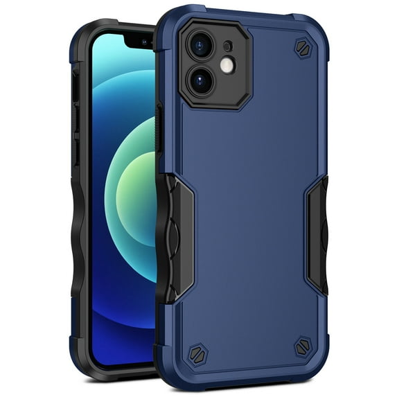 Dteck iPhone 11 Case, Heavy Duty 2 in 1 Hybrid Rugged Shockproof Case Hard PC Soft TPU Bumper Cover for Apple iPhone 11, Support Wireless Charging, Blue