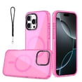 thumbnail image 1 of Dteck for iPhone 11 Case with Magnetic, Compatible with MagSafe, Anti-Yellowing Military-Grade Protection Shockproof Translucent Back Cover with Wrist Strap, Pink, 1 of 6