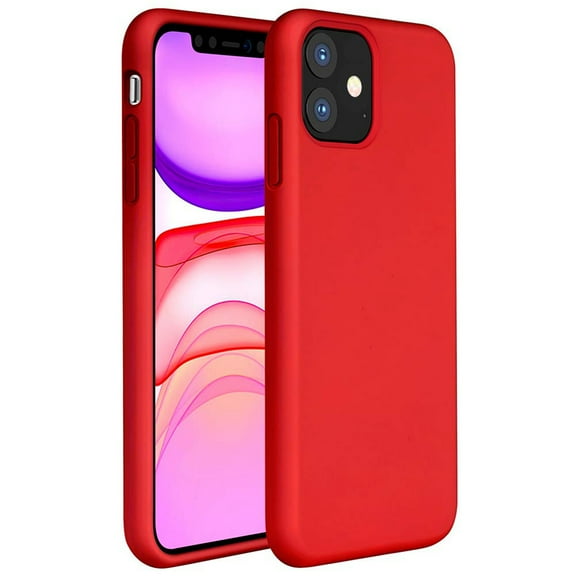 Dteck iPhone 11 Case, Ultra Slim Fit iPhone Case Liquid Silicone Gel Cover with Full Body Protection Anti-Scratch Shockproof Case Compatible with iPhone 11 6.1 inch, Red
