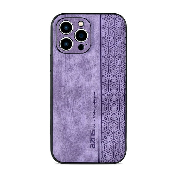 Dteck for iPhone 11 Pro 5.8 Inch Leather Case, Ultra Slim Thin Stylish Embossed Pattern Deisgn Scratch Resistant Shockproof Case Support Wireless Charging Case for iPhone 11 Pro,Purple