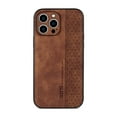 thumbnail image 1 of Dteck for iPhone 11 Pro 5.8 Inch Leather Case, Ultra Slim Thin Stylish Embossed Pattern Deisgn Scratch Resistant Shockproof Case Support Wireless Charging Case for iPhone 11 Pro,Brown, 1 of 5