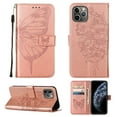 thumbnail image 1 of Dteck iPhone 11 Pro Case, Butterfly Patterned Wallet Case, Magnetic Hand Strap Credit Card Holder Slots Synthetic Leather Kickstand Protective Cover For iPhone 11 Pro, Rosegold, 1 of 10