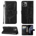 thumbnail image 1 of Dteck iPhone 11 Pro Case, Butterfly Patterned Wallet Case, Magnetic Hand Strap Credit Card Holder Slots Synthetic Leather Kickstand Protective Cover For iPhone 11 Pro, Black, 1 of 10