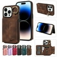 thumbnail image 1 of Dteck for iPhone 11 Pro Case with Card Holder, Retro PU Leather Wallet Case with Rotating Ring Kickstand, Slim Back Protective Cover Case for iPhone 11 Pro,Brown, 1 of 1