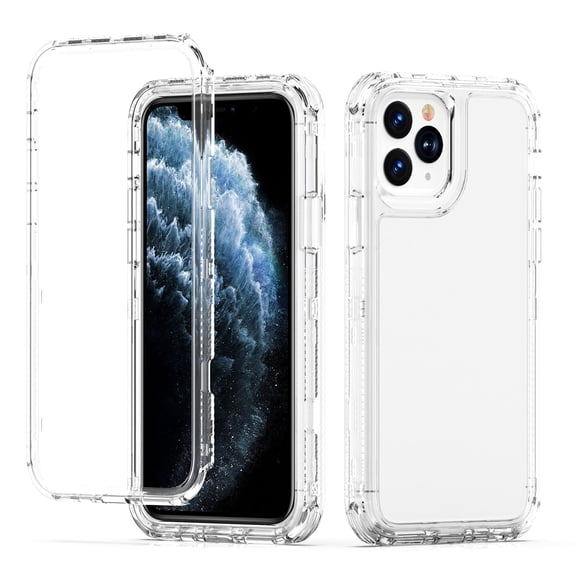 Dteck for iPhone 11 Pro Case Clear, Non-Yellowing Shockproof Phone Bumper Cover, Anti-Scratch Clear Back with Front PC Protective Frame (No Screen Protector)