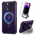 thumbnail image 1 of Dteck for iPhone 11 Pro Case with Magnetic Invisible Stand, Compatible with MagSafe, Glass Screen Protector + Camera Protector Shockproof Rugged Case Cover for iPhone 11 Pro,Purple, 1 of 9