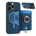 thumbnail image 1 of Dteck for iPhone 11 Pro Max Case, 2 in 1 Magnetic Wallet with Phone Grip, Compatible with MagSafe, Detachable Premium PU Leather Magnetic Case with Card Slots Ring Holder,Blue, 1 of 9