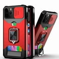 thumbnail image 1 of Dteck for iPhone 11 Pro Max Case with Camera Cover & Kickstand, Slide Lens Protection + 360° Rotate Ring Stand, Impact-Resistant, Shockproof, Protective Bumper, Red, 1 of 4