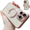 thumbnail image 1 of Dteck for iPhone 11 Pro Max Case with Camera Lens Protector,Compatible with MagSafe,Slim Fit Yellowing Resistant Anti-Scratch Back Clear Plating Magnetic Phone Case for iPhone 11 Pro Max,Pink, 1 of 8